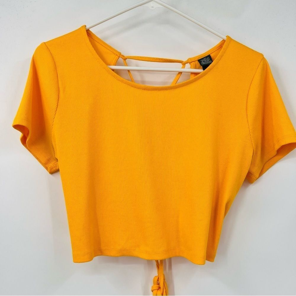 Wild Fable Women's Open Back Strap Closure‎ Yellow Crop-Top Size XL - Picture 5 of 5